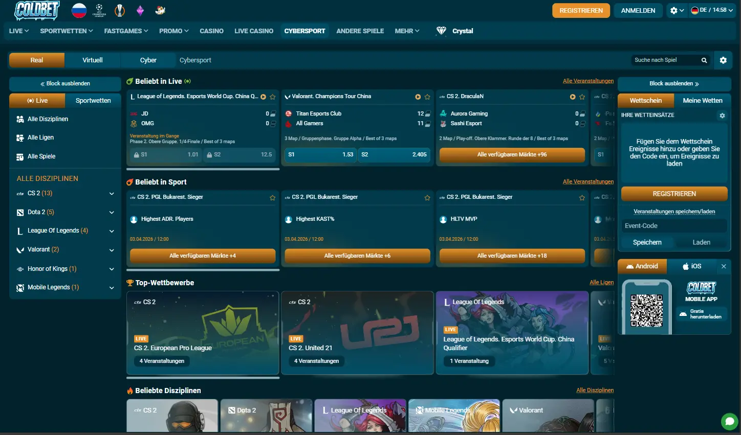 Coldbet Casino eSports