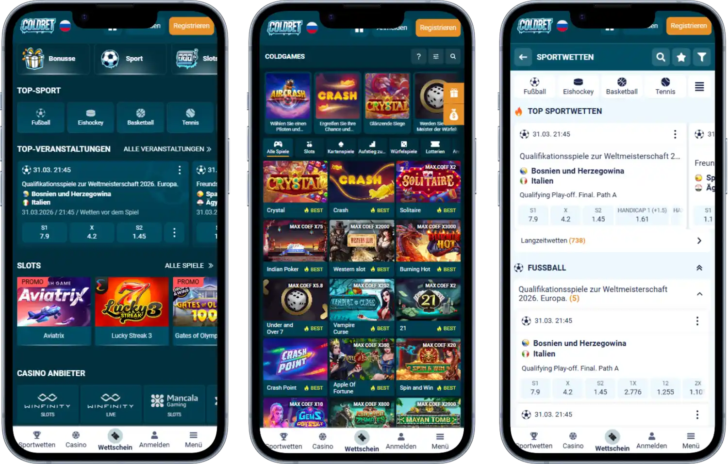 Coldbet Casino mobil nutzen