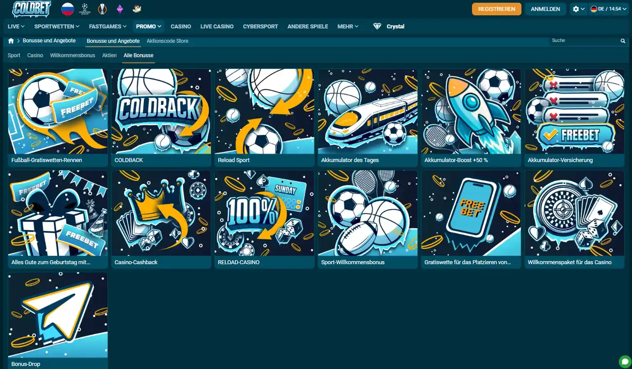 Coldbet Casino Bonusse und Aktionen