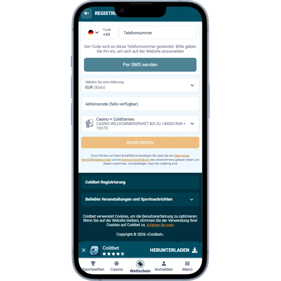 Coldbet Casino anmelden