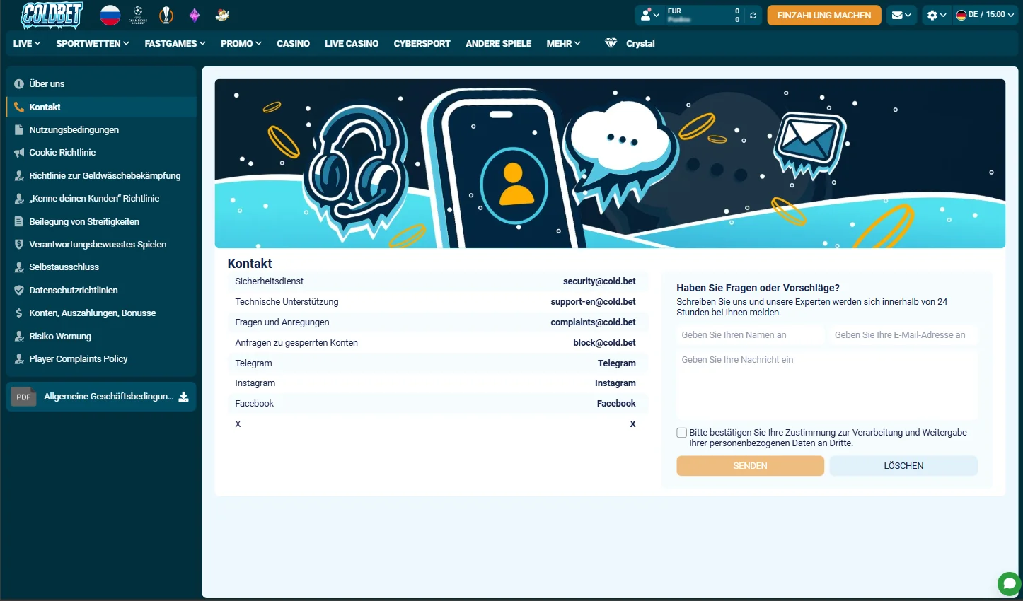 Coldbet Casino Kundensupport